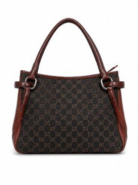 Vintage Gucci GG Monogram Denim Shoulder Bag